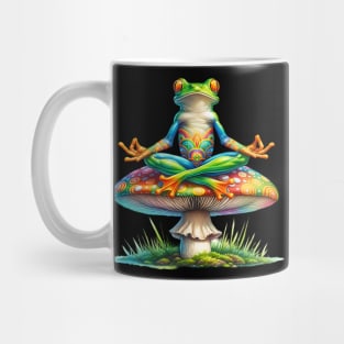 Hippie Frog | Mushroom Yoga Master | T Shirt Design Mug